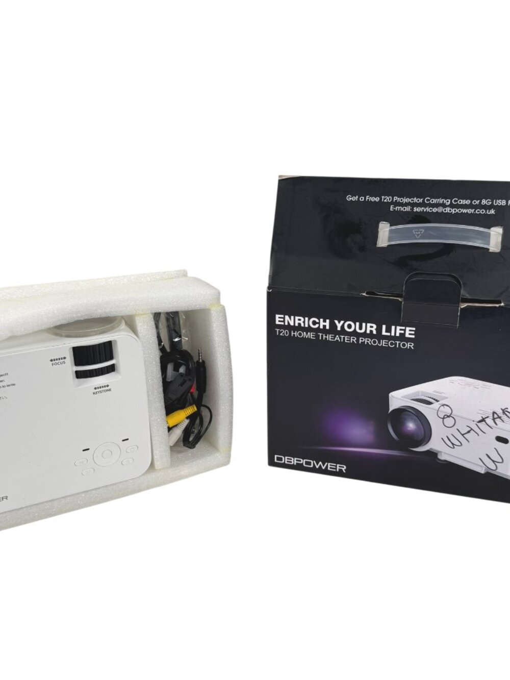 DBPower T20 Home Theater White Digital Mini Projector MC-185